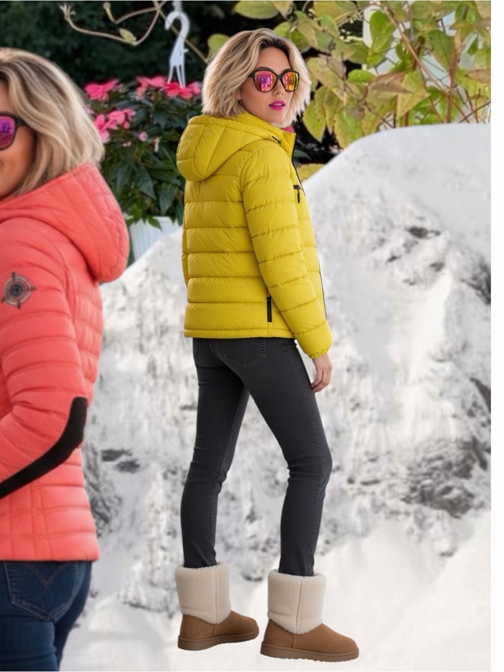 Deal🍁❄️🍁❄️🎿Bogner Women's Neon Yellow Ski Puffer Jacket